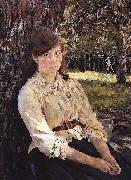 Valentin Serov Girl in the Sunlight Portrait of Maria Simonovich Sweden oil painting artist